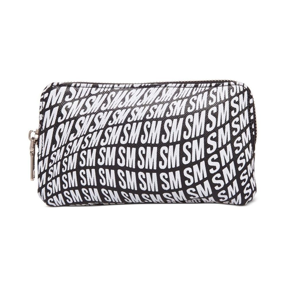 STEVE Womens Warped Logo-Print Faux Leather Belt Bag (Black, Small)